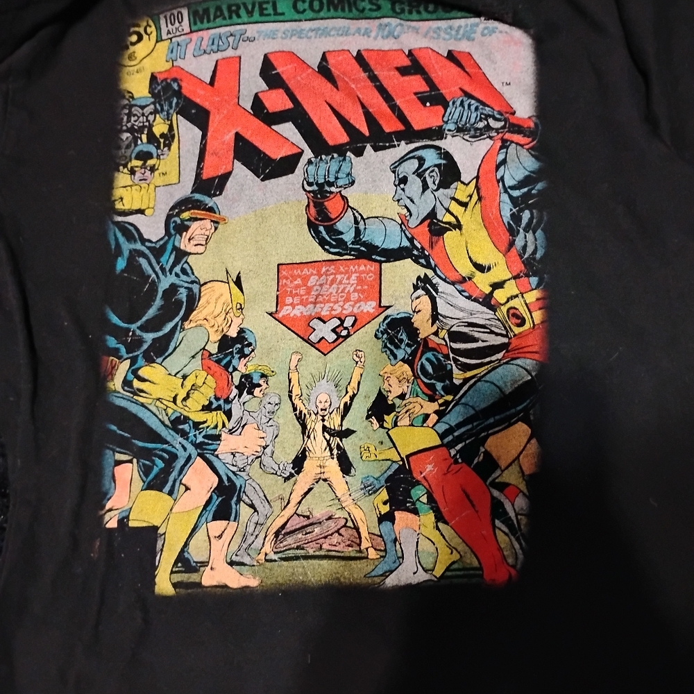 X-Men Comics Black Cotton T-Shirt